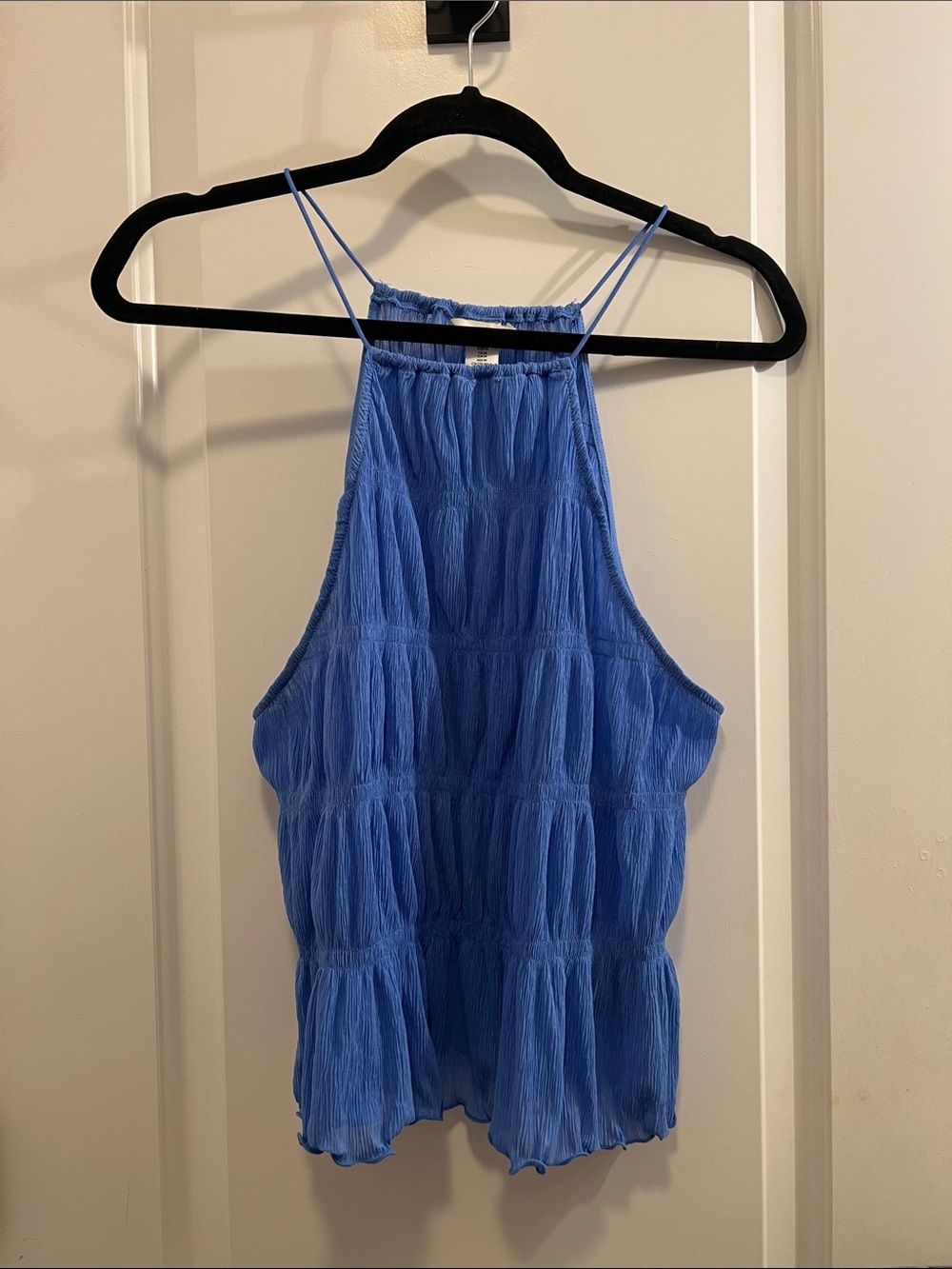 H&M Blue Tiered Halter Camisole